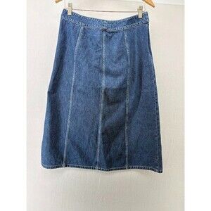 Norton Women's Size‎ 12 Petite Denim Shirt Below the Knee Modest Wear Side Zip